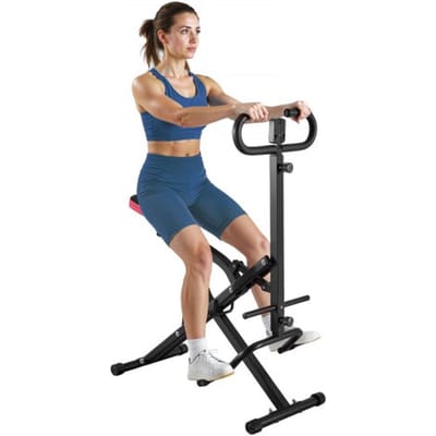 VEVOR Squat Machine voor Diepe Squats Thuis, Opvouwbaar Trainingsapparaat, Glute Trainer met 12 Verstelbare Weerstandsniveaus, Thuistrainingsapparaat voor Bilspieren en Benen, Glute Machine, Zwart