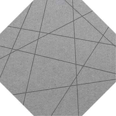8-Hoek lijnen vilt onderzetters - Lichtgrijs - 6 stuks - 9,5 x 9,5 cm - Tafeldecoratie - Glas onderzetter - Cadeau - Woondecoratie - Woonkamer - Tafelbescherming - Onderzetters Voor Glazen - Keukenbenodigdheden - Woonaccessoires - Tafelaccessoires