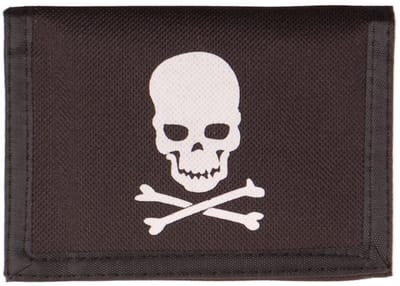 Portemonnee zwart met skull and crossbones