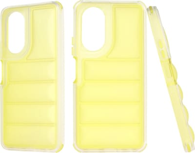 Hoesje geschikt voor Oppo A58 4G - Techsuit Wave Shield Shockproof Hard Case Back Cover - Geel