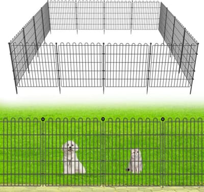Decoratieve Tuinhekken - Dierenhek Hekwerk - Tuin Afzetten - Eenvoudige Installatie - 5 panelen 3.6m - Zwart