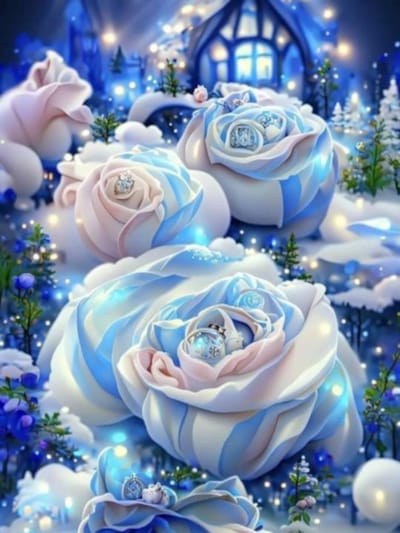 Diamond painting fantasie sprookje rozen 30x40cm vierkante steentjes