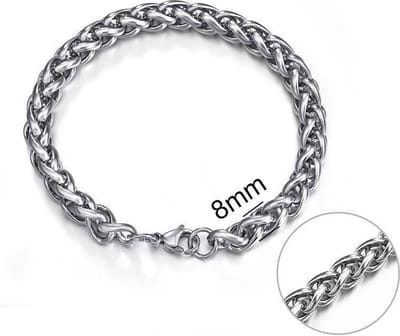 Aramat Jewels | Armbanden | Vossenstaart Armband van Rvs | | | |8mm | Staal | Volwassenen | Verkleurd niet