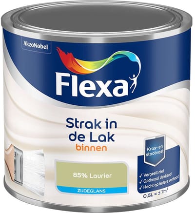 Flexa - Strak In De Lak Binnenlak Zijdeglans - 85% Laurier - Mengverf - 500 Ml