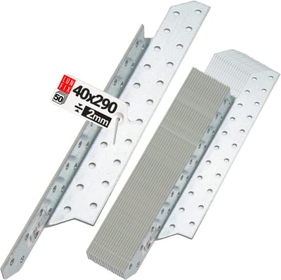 LUN FIX - Sparrenpfettenanker - Verzinkt - 40x290mm - 50 stuks - Zware Hoekverbinder - Links