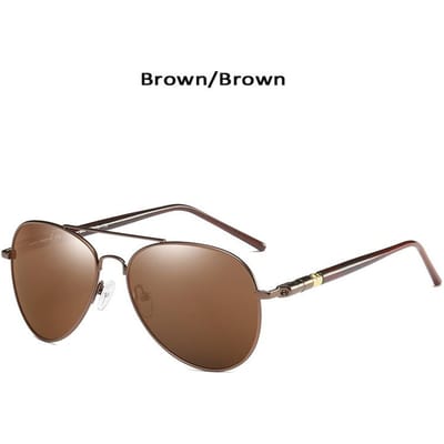 UV-beschermd Lichtgewicht Comfortabel Duurzaam Hoge Kwaliteit Stijlvol Ontwerperstijl Retro Aviator Mannen Vrouwen Mannen Zonnebrillen Adult brown
