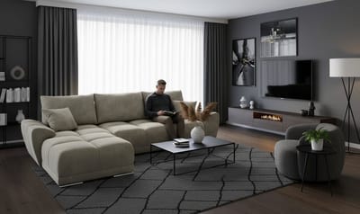 Luxe Uitschuifbare Slaapbank – 289x189 cm – Velvet – Industrohome