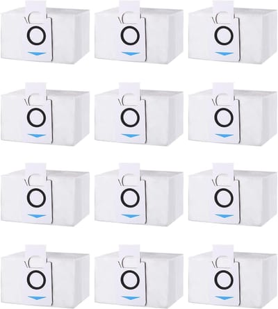 12 Stuks Stofzak Accessoires voor Ecovacs Deebot X1 Omni & X1 e Omni, T20 omni, T20e Omni Zuigstation, Reserve Stofzuigerzakken Compatibel met Ecovacs Deebot, 3.2L Grote Capaciteit Stofzuigerzak.
