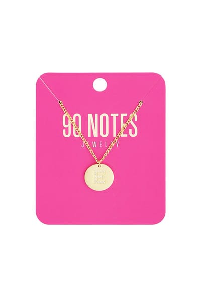 90 NOTES - Initial Strass Ketting - Letter E - goudkleurig