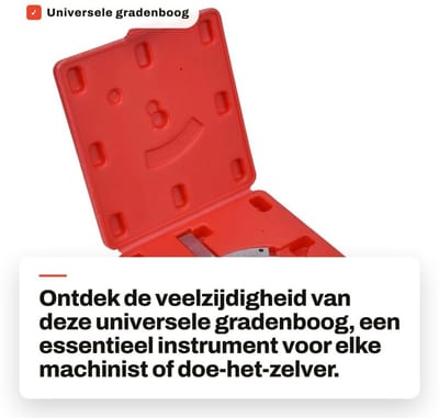 Dailygoods- Gradenboog 0-320 ° - Hoogwaardig Koolstofstaal - Instelbare Hoekmeetmeter - Precisie Nonius - Duurzaam - Fijnafstelling - Hoekmeter