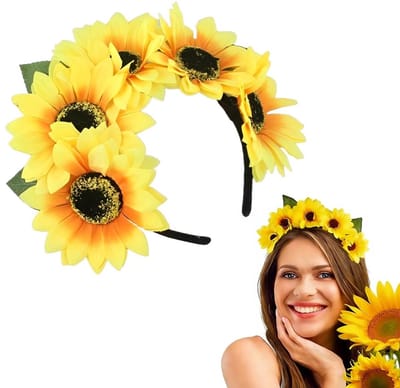 Dailygoods- Hoofdband zonnebloemen - Haaraccessoires - Bloemenkrans