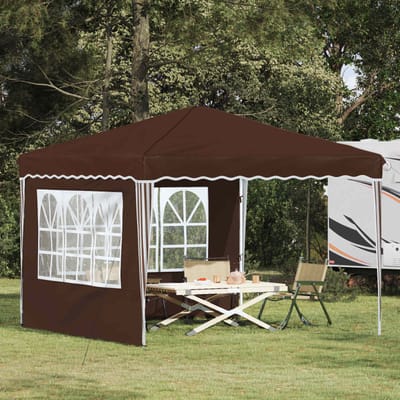 vidaXL - Pop-up - Feesttent - 288 - x - 288 - x - 245 - cm - Bruin - Oxford - Stof