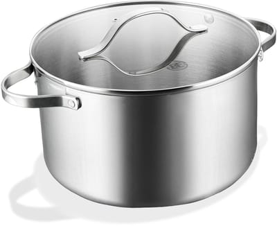 BE Living RVS Soeppan Met Deksel - Ø 26 cm - Keramisch - Inductie Pan - PFAS Vrij Anti Aanbak - Kookpan - Essential Series