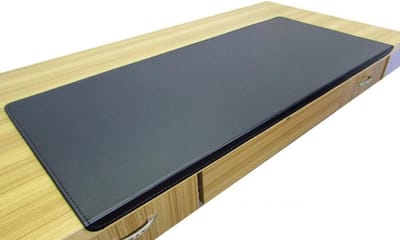 Bureauonderlegger - Bureaublad beschermer - Werk en studie - Dubbelzijdig PU leer - 60 x 120 cm - Zwart