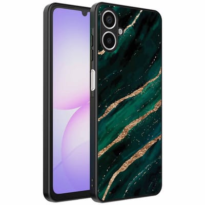 Geschikt voor Samsung Galaxy A07 Telefoonhoesje met marmer opdruk - TPU backcover case marble design - Groen Goud - Smartphonica geschikt voor Samsung Galaxy A07