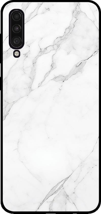 Smartphonica Telefoonhoesje voor Samsung Galaxy A30s met marmer opdruk - TPU backcover case marble design - Wit geschikt voor Samsung Galaxy A30s