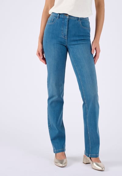 Damart - Jeans straight fit Perfect Fit by Damart - Dames - Blauw - 52