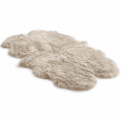 Echte schapenvacht crème quad Natuurlijke Fluffy Silky Soft Real Wollen Tapijt