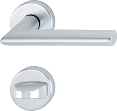 Deurkruk op rozet - Aluminium F1 - Aluminium - Hoppe - Hoppe Stockholm met toiletgarnituur, F1 aluminium