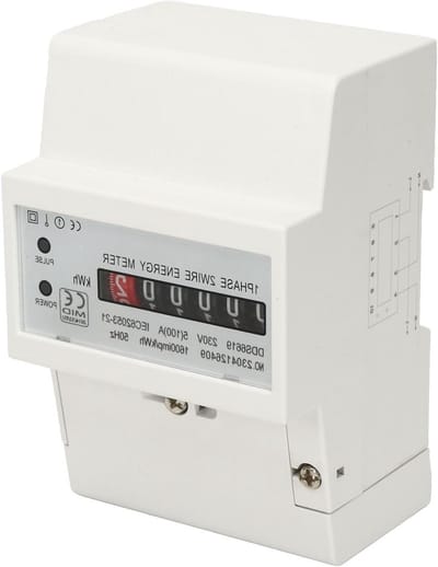 Elektriciteitsmeter - Energieteller Stroommeter - Energie Verbruik Monitoren - Klasse 1 Nauwkeurigheid - 12 x 8 x 7 cm - Wit