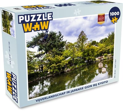 Puzzel Vijverlandschap in Japanse Gion bij Kyoto - Legpuzzel - Puzzel 1000 stukjes volwassenen