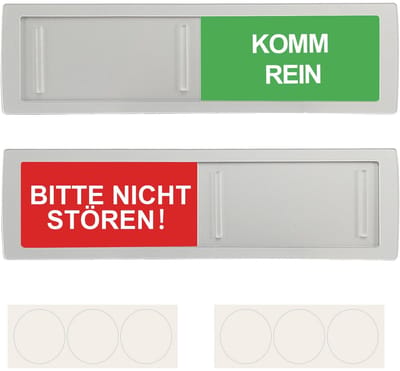 Dailygoods - Niet storen: kom puur deurschild, 2 stuks privacy deurbordjes acryl kunststof, bord alsjeblieft niet storen komen puur schuifbord met vasthoudmagneten kleefoppervlak