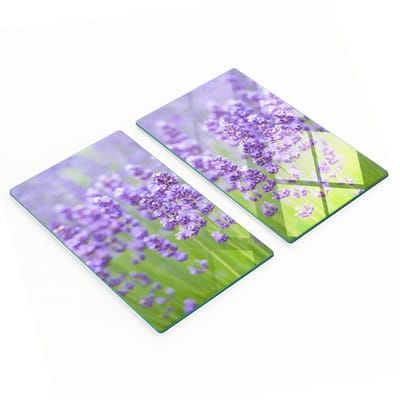 Multifunctionele decoratieve keukenplanken van gehard glas in lavendelkleur, 2x30x52 cm
