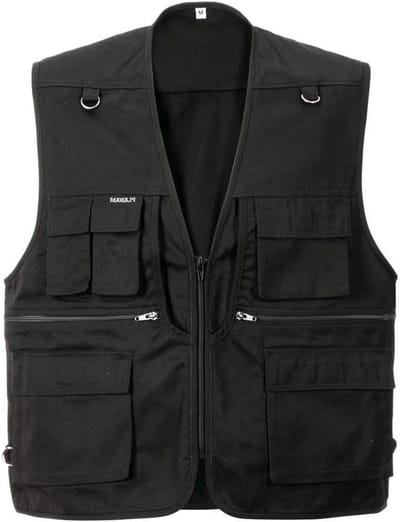 Zomer Gilet - Lichtgrijs Vest - Buitenwerk - Waterafstotend Materiaal - 4 Grote Zakken - Lichtgrijs