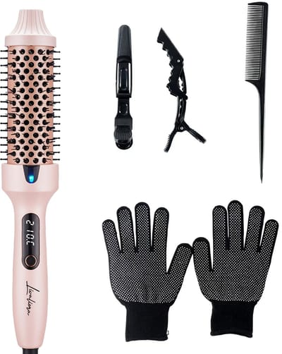 Livaliora® Thermal Brush – Keramische Krul & Stijlborstel – Fohnborstel & Blowout Airstyler – Roze – Negatieve Ionen