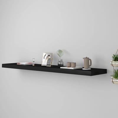 Zwevende Wandplank - Muurdecoratie Plank - Stijlvol Opbergen - Onzichtbaar Montagesysteem - 120 cm Lengte - Zwart