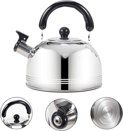 Waterkoker RVS - Fluitketel Inductie - Water Koken - Samengestelde Warmtegeleiding - 4 Liter - Zilver