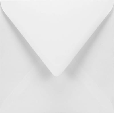 Witte vierkante enveloppen zonder venster voor kaarten en uitnodigingen 155x155mm