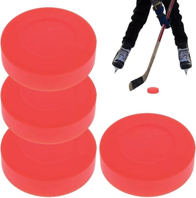 Hockeypucks Oefenen - Sport Pucks - IJshockey Training - Duurzaam Rubber Materiaal - 4 Stuks - Rood