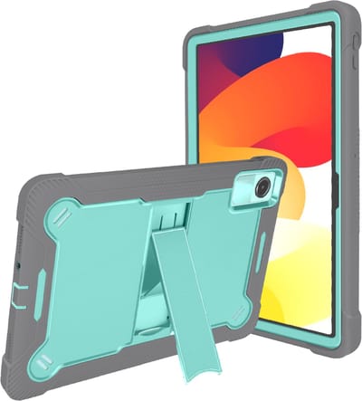 Avizar Hoesje Geschikt voor Xiaomi Redmi Pad SE schokbestendig met kickstand, Turquoise