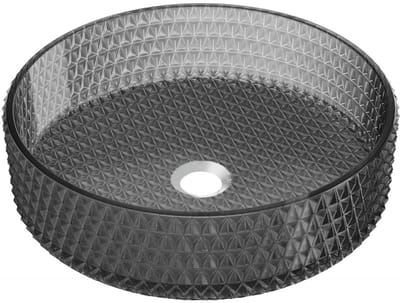 Mexen Aura glazen opbouw wastafel 39 x 39 cm, zwart - 24013970