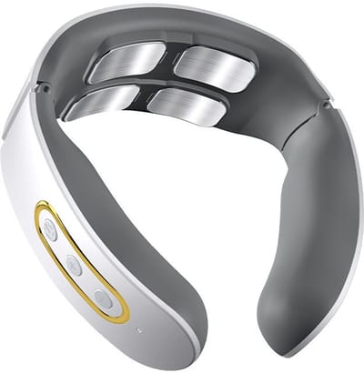 DrPhone NeckRelief Pro Nekmassage Apparaat – Draadloze TENS Nekmasseur met Warmtefunctie (42°C) – 4 Massagepunten – 9 Standen – Elektrische Nek- en Schoudermassage – Oplaadbaar & Lichtgewicht