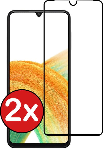 Screenprotector - 2 Stuks - Geschikt voor Samsung Galaxy A33 - Full Cover - Beschermglas - Gehard Glas - Tempered Glass - Screen Protector