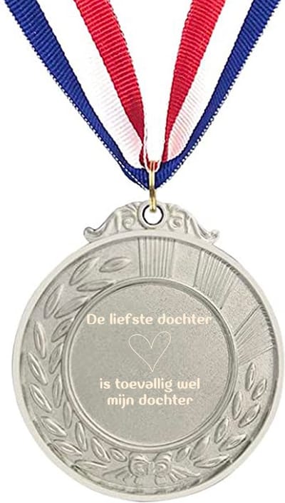 Akyol - de liefste dochter is toevallig wel mijn dochter medaille zilverkleuring - Dochter - liefste dochter - leuk kado voor je dochter om te geven