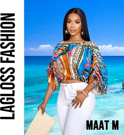 LaGloss® Dames Kleurrijke Print Off-Shoulder Blouse met Verstelbare Mouwen – Casual – Bohemian – Elegant – Zomer/Lente – All-over print – Maat M