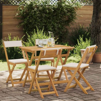 vidaXL - Bistrostoelen - voor - buiten - 4 - st - Crèmewit
