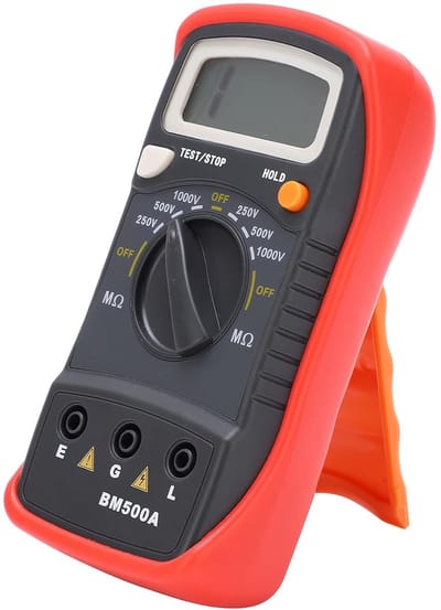 Isolatiemeter - Weerstandsmeter Megger - Elektrische Metingen - 1000V Testspanning - 15x10x5cm - Rood