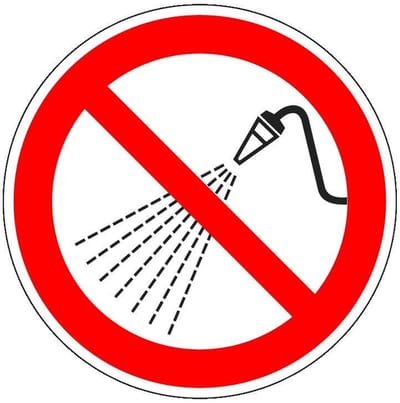 Niet besproeien met water bord - kunststof - P016 300 mm