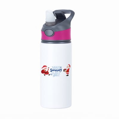 Hacebo® - Kerst there's snowbody like you waterfles met rietje roze - Kerstmis - Kerst beker - winter - kerst - christmas - kerst cadeau - water fles - 650ML