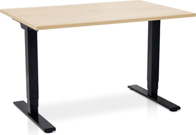 Zit-sta bureau elektrisch verstelbaar - MRC COMFORT NEN-EN 527 | 140 x 80 cm | frame zwart - blad wild peren | 130 cm hoog | 100KG draagvermogen