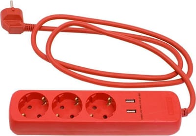 Kelfort Verdeelblok kabel 3 delig + 2usb 1.4 meter (Prijs per stuk)