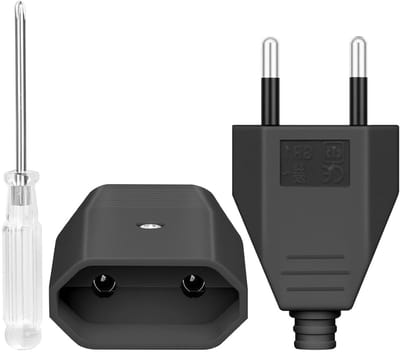 2 Stuks Euro Plug Plat, 250V 2.5A Stekker en Fittingen, IP44 Waterdichte Euro Stekker voor 8-10mm Kabel, Duurzaam en Breukbestendig Accessoire