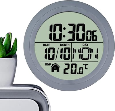 Badkamer Klok - Douche Klok - Temperatuur Datum - Meerdere Plaatsing Opties - 14.5 x 14.5 cm