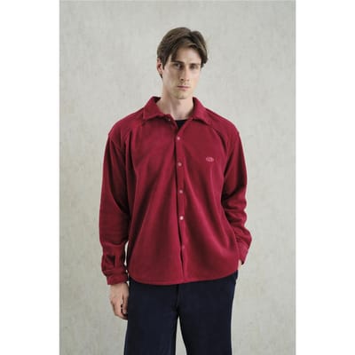 Oversized Pluche Shirt met Drukknoopsluiting