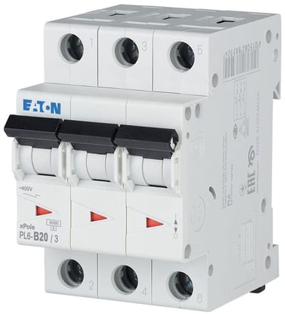 Eaton Installatieautomaat 3-Polig 20A - PL6-B20/3 - Type B
