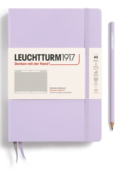 Leuchtturm1917 Notitieboek Medium Smooth Colors Lilac Geruit